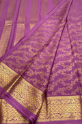 Purple Handloom Mysore Pure Crepe Silk Saree