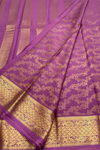 Purple Handloom Mysore Pure Crepe Silk Saree