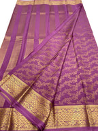 Purple Handloom Mysore Pure Crepe Silk Saree