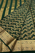 Green Handloom Mysore Pure Crepe Silk Saree