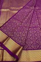 Purple Handloom Mysore Pure Crepe Silk Saree