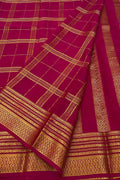 Pink Mysore Pure Crepe Silk Saree — Handloom Weave, Wedding & Festive
