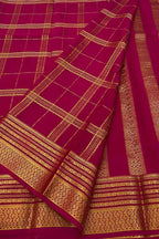 Pink Mysore Pure Crepe Silk Saree — Handloom Weave, Wedding & Festive