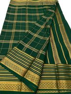 Green Mysore Pure Crepe Silk Saree — Handloom Silk, Cultural & Formal