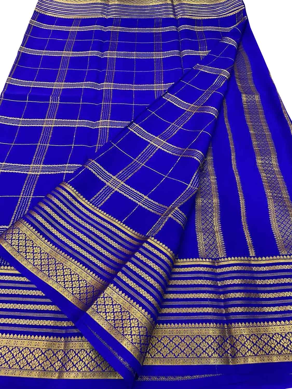 Purple Handloom Mysore Pure Crepe Silk Saree