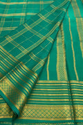 Blue Mysore Pure Crepe Silk Saree — Handloom Weave, Festive & Formal