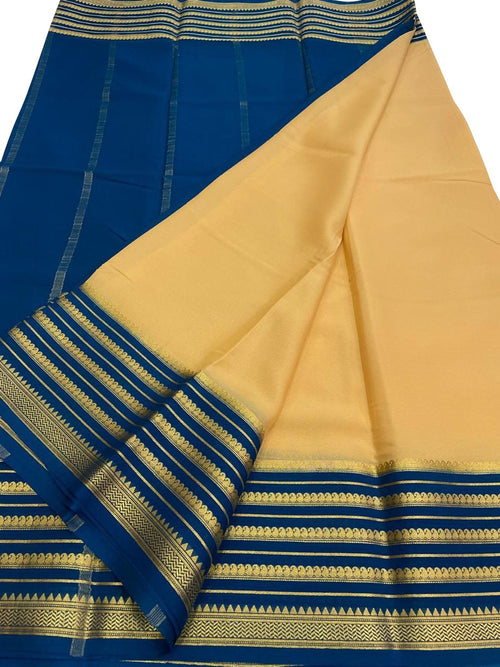 Pastel Handloom Mysore Pure Crepe Silk Saree