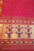 Pure Cotton Pink Handloom Paithani Saree: Traditional Elegance - Luxurion World