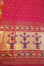 Pure Cotton Pink Handloom Paithani Saree: Traditional Elegance - Luxurion World