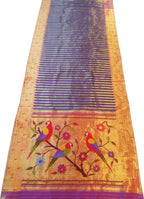 Exquisite Purple Paithani Silk Saree with Muniya Border - Luxurion World