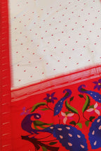 Elegant Off White Paithani Silk Saree with Muniya Border - Luxurion World