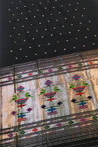 Stunning Black Paithani Handloom Cotton Saree - Luxurion World