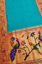 Blue Paithani Silk Saree with Heavy Border - Luxurion World