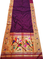 Exquisite Purple Paithani Silk Saree with Heavy Border - Luxurion World