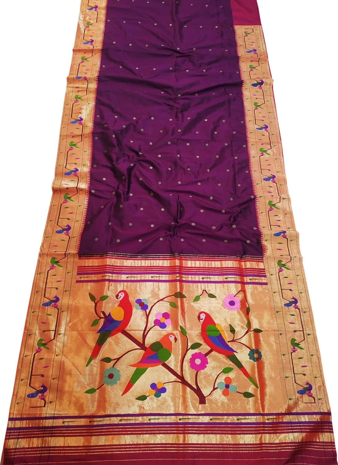 Exquisite Purple Paithani Silk Saree with Heavy Border - Luxurion World