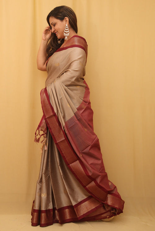 Pastel Paithani Cotton Silk Saree - Luxurion World