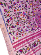 Pink Paithani Handloom Pure Silk Brocade Saree - Luxurion World