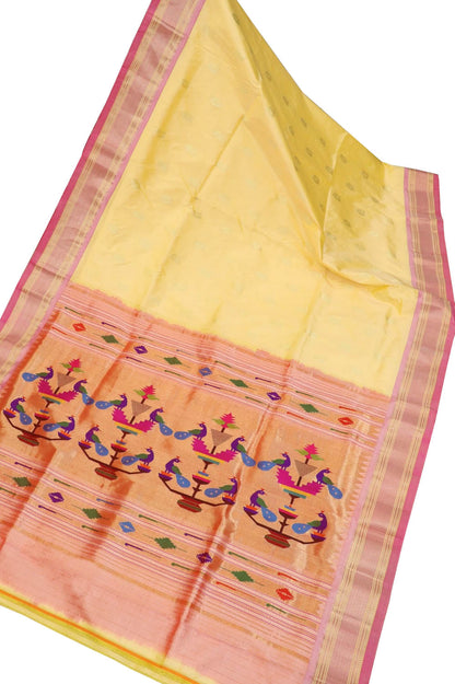 Yellow Paithani Silk Saree: Timeless Elegance - Luxurion World