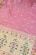Beautiful Pink Paithani Silk Saree - Handloom Elegance - Luxurion World