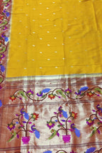 Yellow Paithani Silk Saree with Heavy Border - Luxurion World
