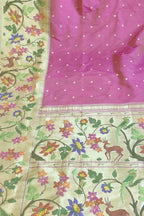Exquisite Pink Paithani Silk Saree with Heavy Border - Luxurion World