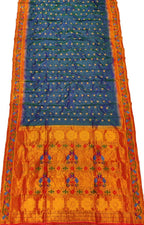 Blue Handloom Paithani Pure Silk Peacock Design Booti Design Saree - Luxurion World
