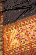 Exquisite Black Paithani Handloom Silk Saree - Pure Elegance - Luxurion World