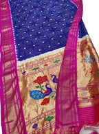Exquisite Blue Paithani Bandhani Handloom Silk Saree: A Timeless Masterpiece - Luxurion World