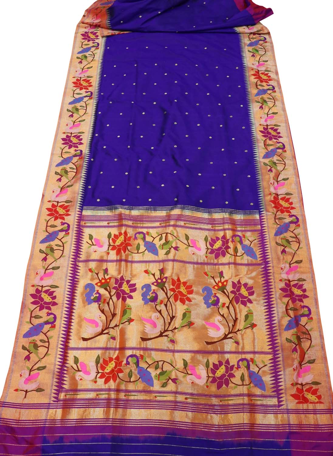 Blue Paithani Handloom Pure Silk Saree - Luxurion World