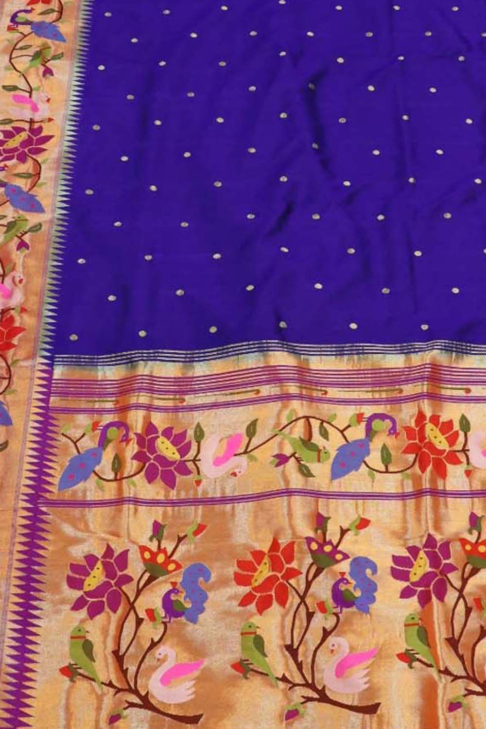Blue Paithani Handloom Pure Silk Saree - Luxurion World