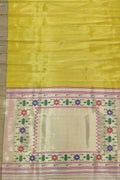 Yellow Paithani Handloom Pure Silk Saree with Muniya Border - Luxurion World