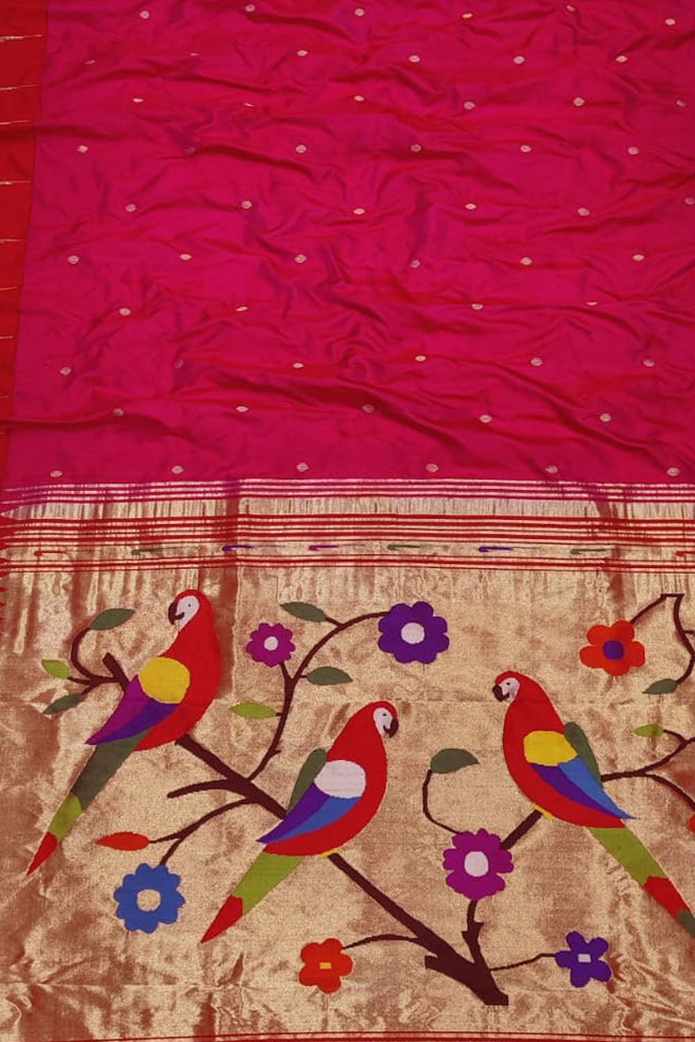 Exquisite Pink Paithani Silk Saree with Muniya Border - Luxurion World