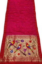Exquisite Pink Paithani Silk Saree with Muniya Border - Luxurion World