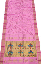 Exquisite Pink Paithani Handloom Silk Saree - Luxurion World