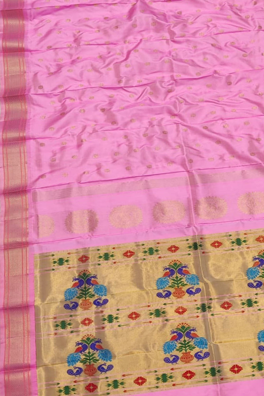 Exquisite Pink Paithani Handloom Silk Saree - Luxurion World