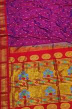 Exquisite Purple Paithani Silk Saree Handloomed - Luxurion World