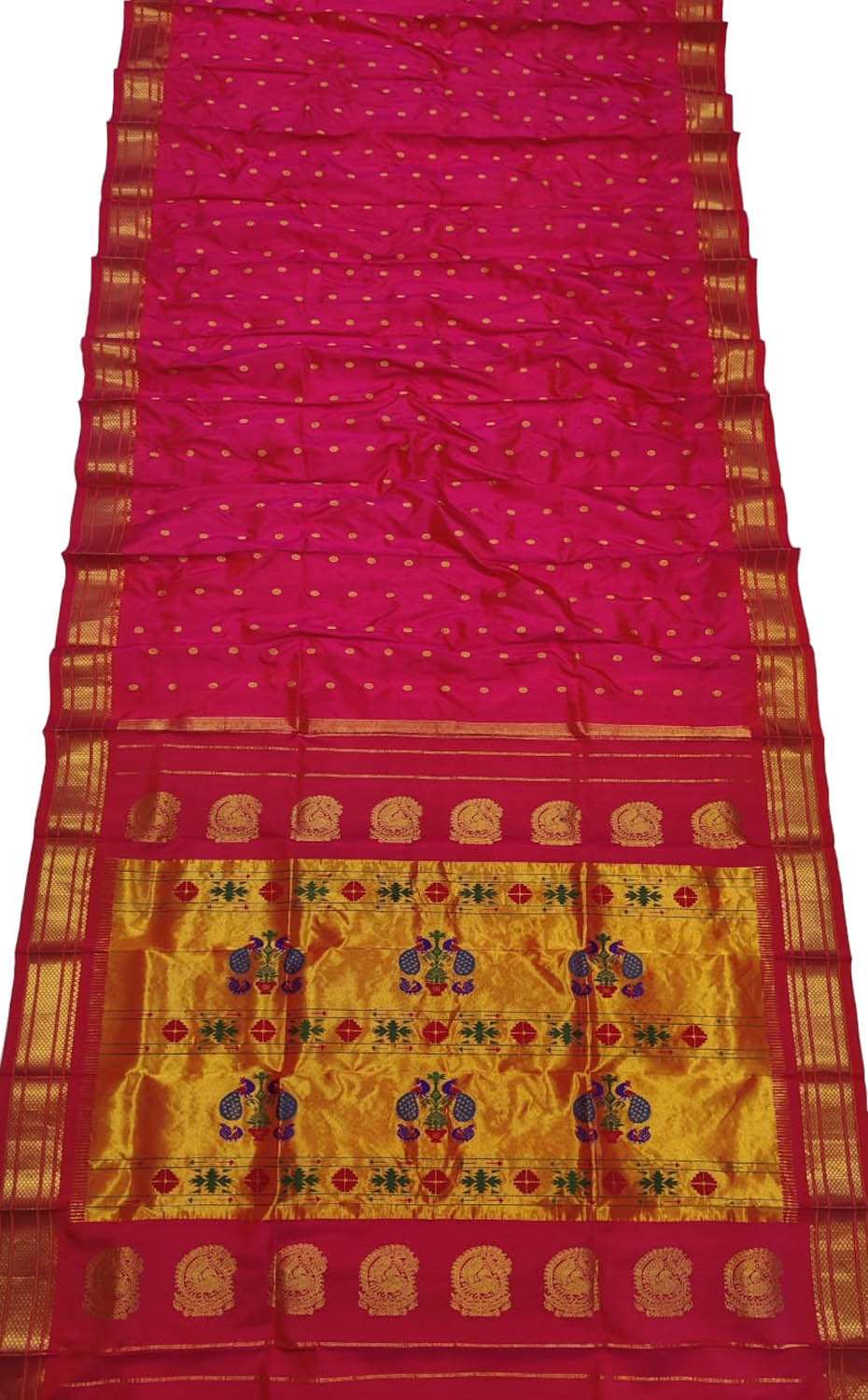 Exquisite Pink Paithani Handloom Silk Saree - Luxurion World