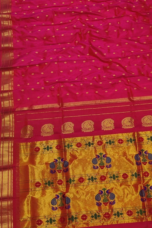 Exquisite Pink Paithani Handloom Silk Saree