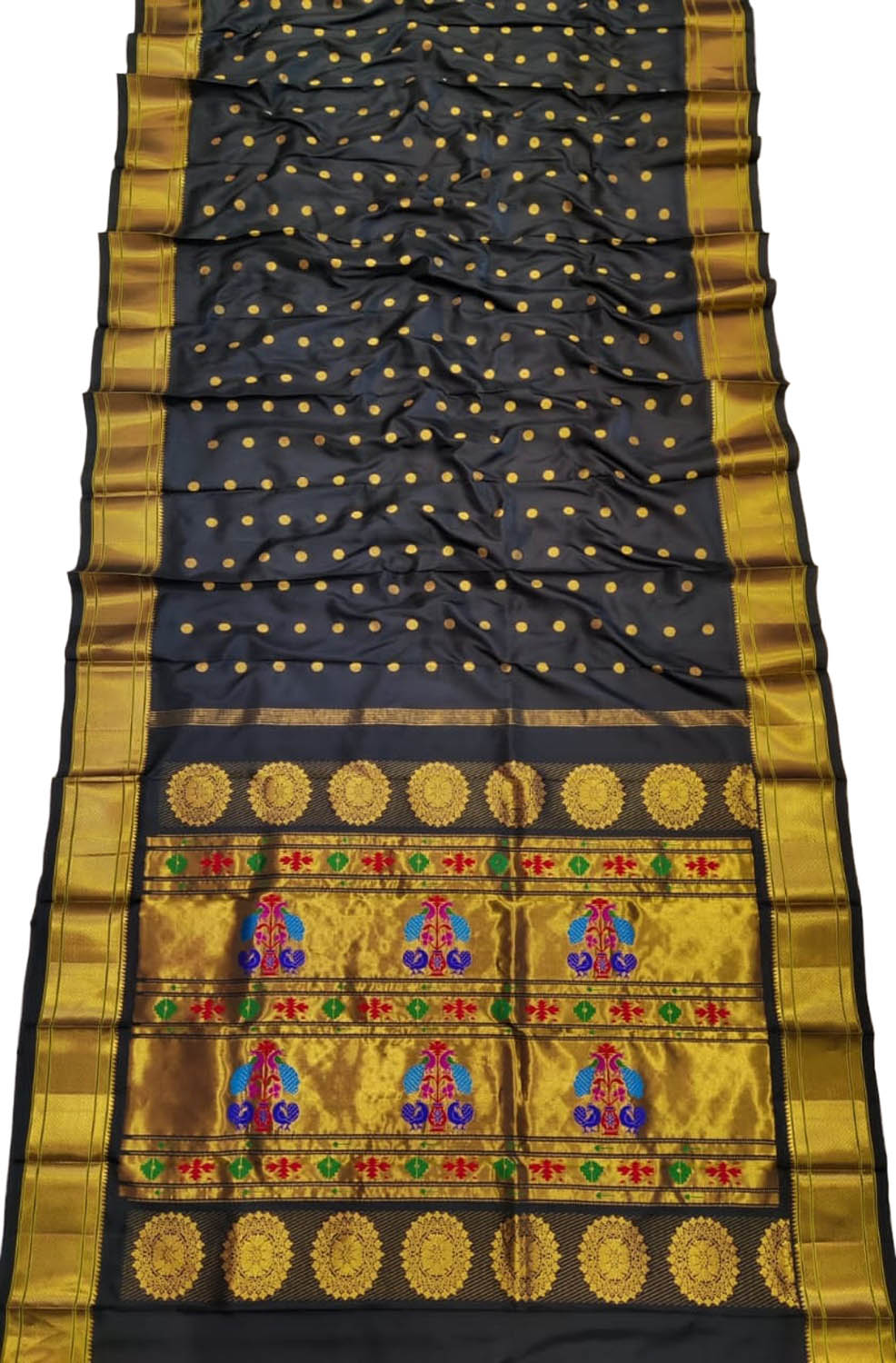 Exquisite Black Paithani Handloom Silk Saree - Luxurion World
