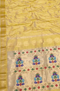 Yellow Paithani Handloom Silk Saree: Pure Elegance - Luxurion World
