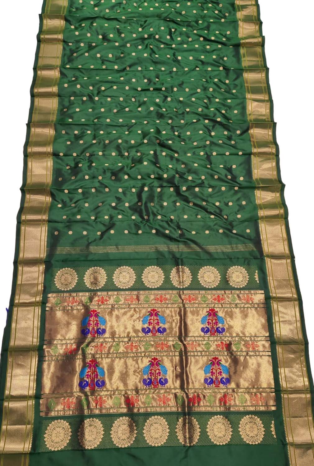 Green Paithani Handloom Silk Saree - Pure Elegance - Luxurion World