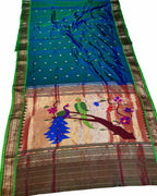 Exquisite Green Paithani Handloom Pure Silk Saree - Luxurion World