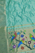 Elegant Blue Silk Paithani Saree with Muniya Border - Luxurion World