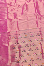 Exquisite Pink Handloom Paithani Silk Saree with Muniya Border - Luxurion World