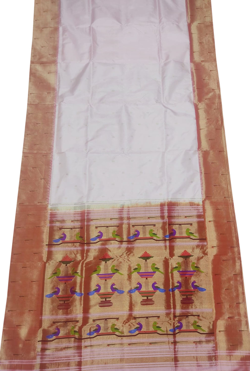 Exquisite Pink Handloom Paithani Silk Saree with Muniya Border - Luxurion World