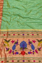 Green Paithani Handloom Pure Silk Saree - Luxurion World