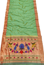 Green Paithani Handloom Pure Silk Saree - Luxurion World