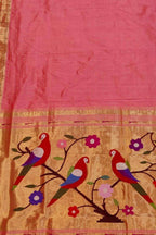 Pink Paithani Handloom Pure Silk Saree - Luxurion World