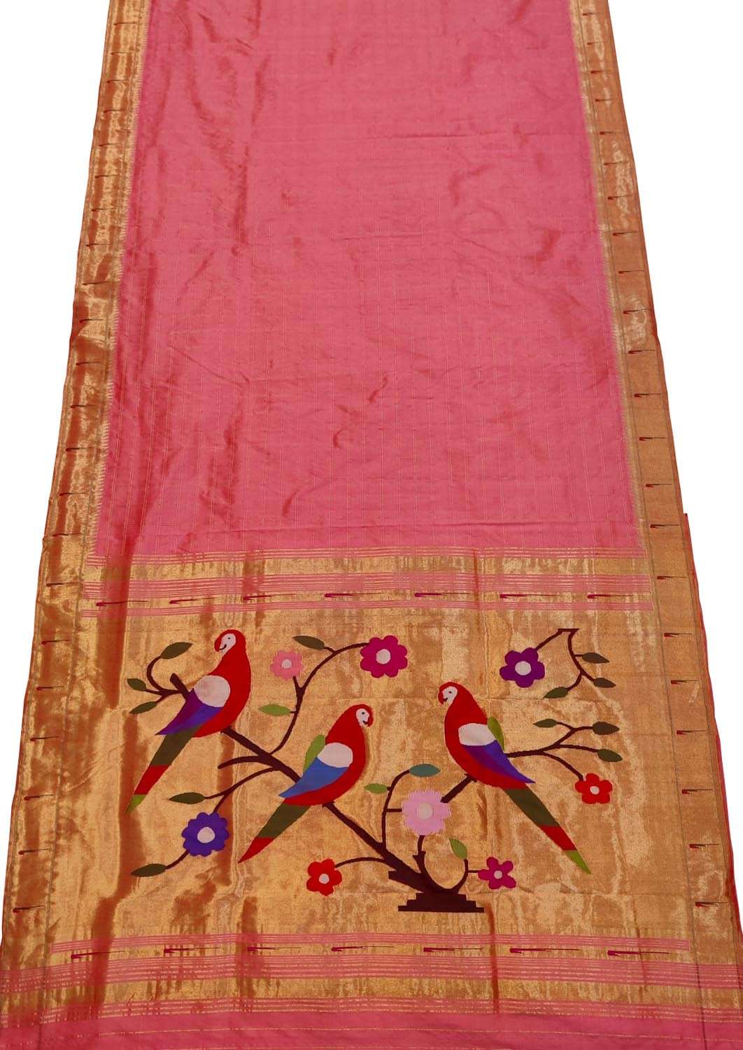 Pink Paithani Handloom Pure Silk Saree - Luxurion World