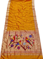 Yellow Paithani Handloom Pure Silk Saree - Luxurion World